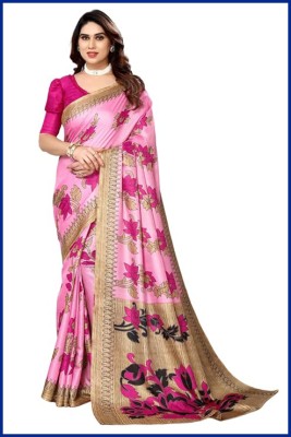 Shumlya Printed Banarasi Cotton Silk Saree(Multicolor)