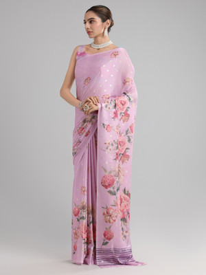 Tasrika Printed, Woven Daily Wear Georgette Saree(Pack of 2, Pink)