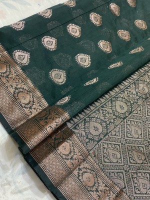 SHOPEEZY TEX FAB Embroidered Sambalpuri Cotton Blend Saree(Green)