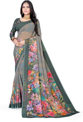 Yashvisaree Digital Print Bollywood Georgette Saree(Multicolor)