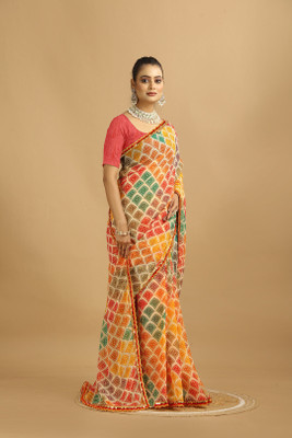 MAHARAJ SAREES Solid/Plain Bollywood Georgette Saree(Multicolor)