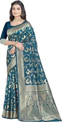 DHAYNAAND REEWA FASHION Woven Banarasi Jacquard Saree(Multicolor)