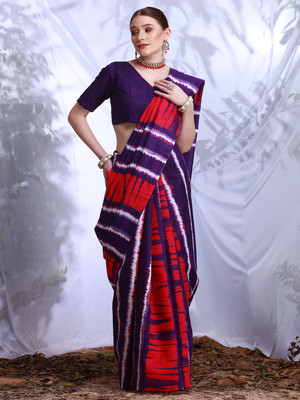 Divastri Printed Daily Wear Art Silk Saree(Purple)