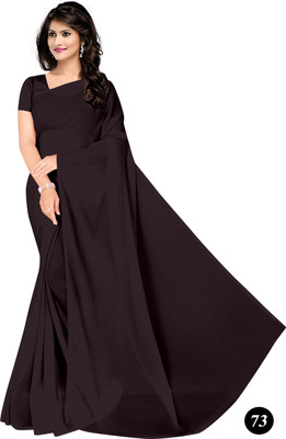 STAVA CREATION Solid/Plain Bollywood Georgette Saree(Maroon)