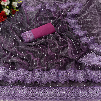 ARYA Digital Print Bollywood Lycra Blend Saree(Purple)