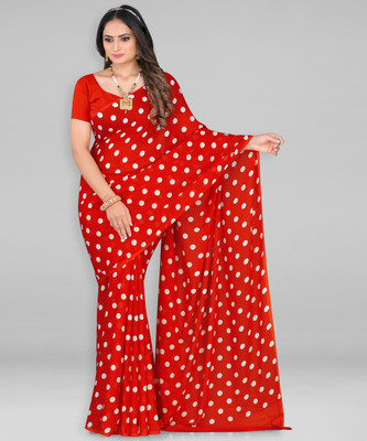 Leelavati Printed Daily Wear Georgette Saree(Red)
