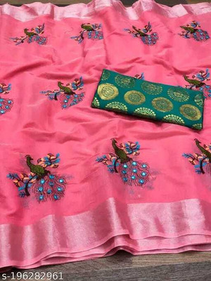 Sayal Creation Self Design Chanderi Cotton Silk Saree(Multicolor)
