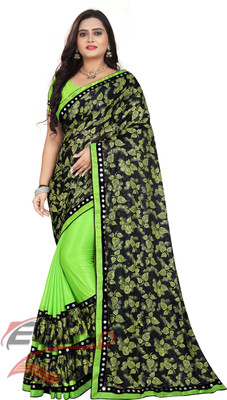 ENCLIQ Embellished Bollywood Lycra Blend Saree(Light Green)