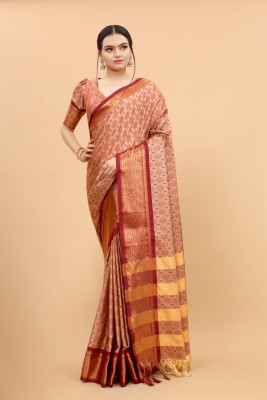 valida Printed Mysore Pure Silk Saree(Beige)