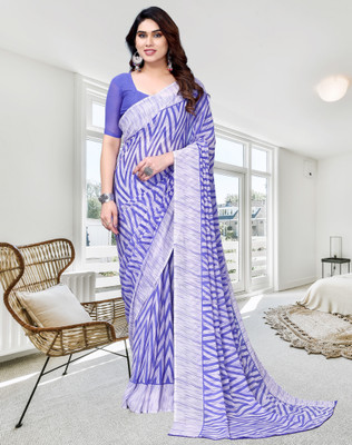 ShriSaree Geometric Print Bollywood Georgette Saree(Purple)