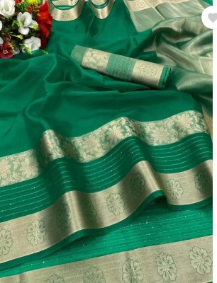 Shree Vinayak Creations Self Design Bollywood Organza Saree(Green)