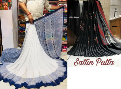 Sitanjali Polka Print Bollywood Georgette Saree(Pack of 2, Dark Blue)