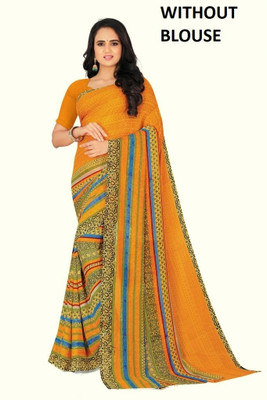 Vimalnath Synthetics Printed Bollywood Georgette Saree(Yellow)