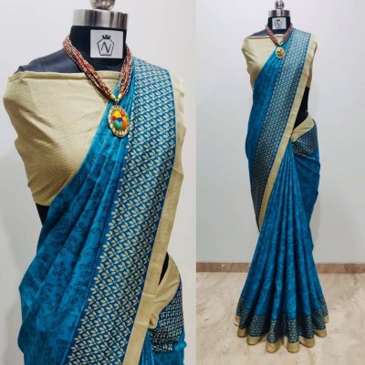 SimSim Trendz Printed Daily Wear Polyester Saree(Blue)