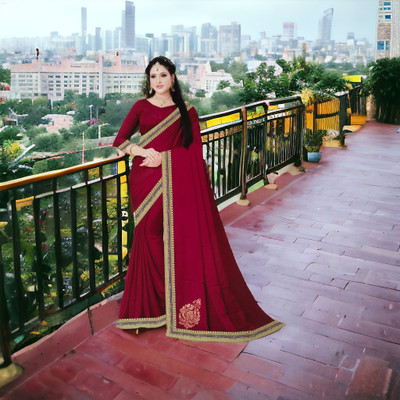 Shree Shyam Collection Checkered Daily Wear Pure Silk Saree(Red)