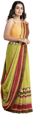 ADbutiq Temple Border Handloom Handloom Pure Cotton Saree(Pack of 2, Beige)