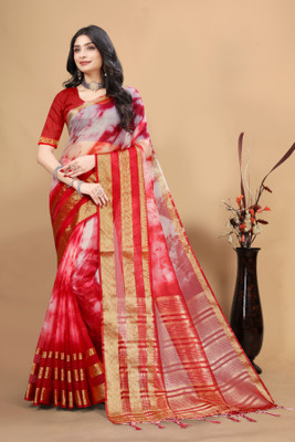 Aarunika SKT Printed Bollywood Art Silk Saree(Red)