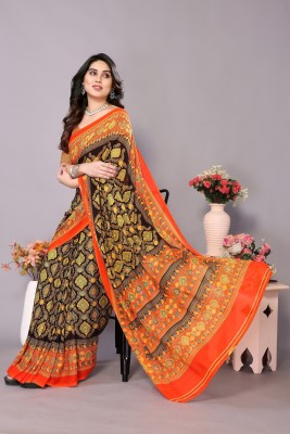 YASHIKA Printed Daily Wear Georgette Saree(Orange)