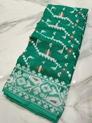Happy Creation Woven Jamdani Handloom Cotton Blend Saree(Multicolor)