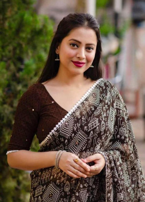 Metro Textiles Printed Bandhani Chiffon Saree(Multicolor)
