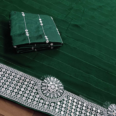 DRASHTI ART Embroidered Bollywood Georgette Saree(Pack of 2, Green)