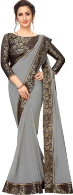 Flip The Style Printed Bollywood Georgette Saree(Grey)