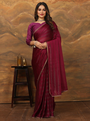 maayro Self Design Bollywood Tussar Silk Saree(Multicolor)