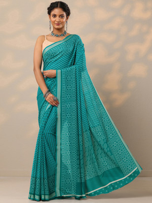 LIBAS Printed Daily Wear Georgette Saree(Blue)