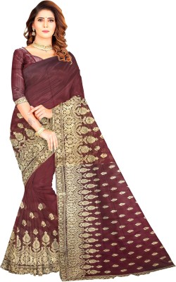 Abl Woven Banarasi Georgette Saree(Maroon)