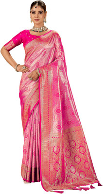 Tasrika Printed Banarasi Pure Silk Saree(Red)