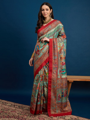 ANOUK Woven Banarasi Silk Blend Saree(Light Blue)