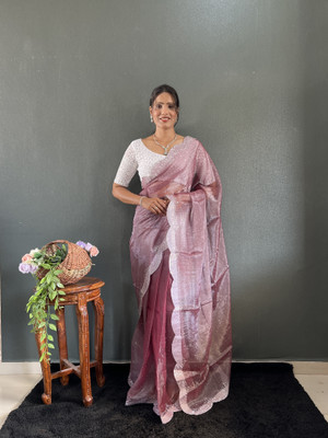 Ramya Embroidered Bollywood Chiffon Saree(Purple)