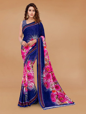 Moda Rapido Printed Daily Wear Georgette Saree(Blue)