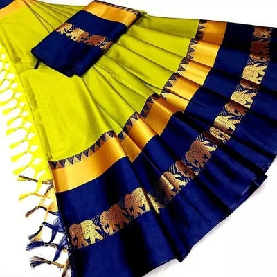 Mortal Textile Woven Handloom Cotton Silk Saree(Pink)