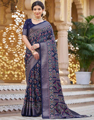 Miloz Printed Bollywood Georgette Saree(Blue)