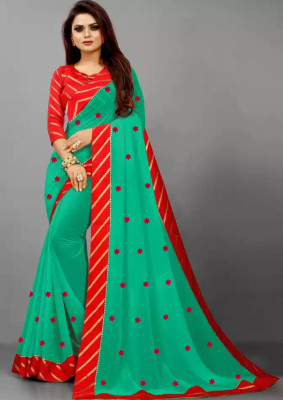 SHREE SHUBH LERIYA SAREE Printed Bollywood Georgette Saree(Multicolor)