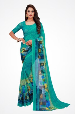 Saadhvi Embellished Bollywood Georgette Saree(Green)