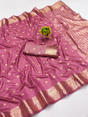 SATVASHIV Woven Banarasi Pure Silk Saree(Pack of 2, Pink)