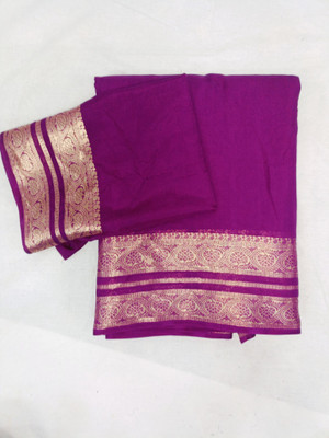 JBF FASHION Woven, Solid/Plain Bollywood Crepe Saree(Purple)