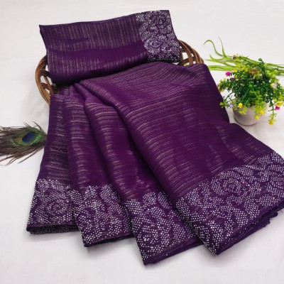 SOJITRA IMPEX Embellished Bollywood Georgette Saree(Purple)