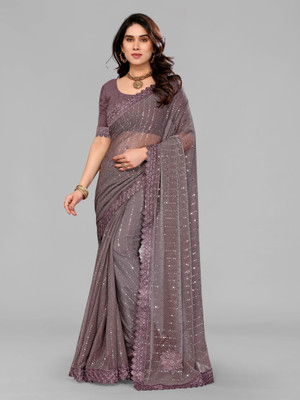 Sakifashion Digital Print Daily Wear Lycra Blend Saree(Brown)