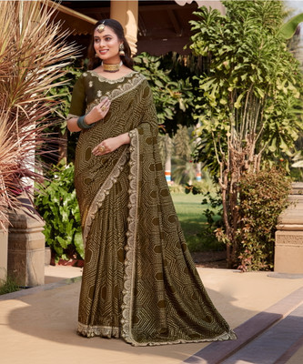 Sareemall Printed Bollywood Silk Blend Saree(Light Green)