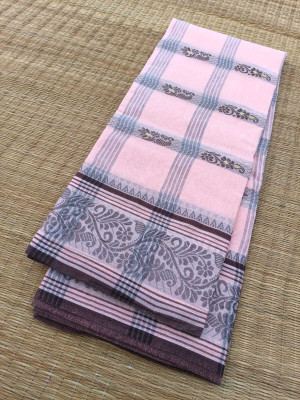 Happy Creation Woven Jamdani Handloom Cotton Blend Saree(Multicolor)