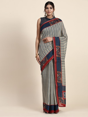 Rachna Striped Bollywood Art Silk Saree(Blue)