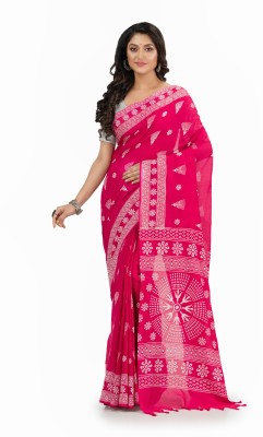 Desh Bidesh Woven Handloom Handloom Pure Cotton Saree(Pink)