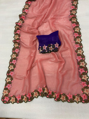 bhavika silk mills Embroidered Bollywood Georgette Saree(Pink)