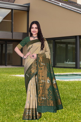 BAL KRISHNA SAREE Woven Banarasi Art Silk Saree(Green)