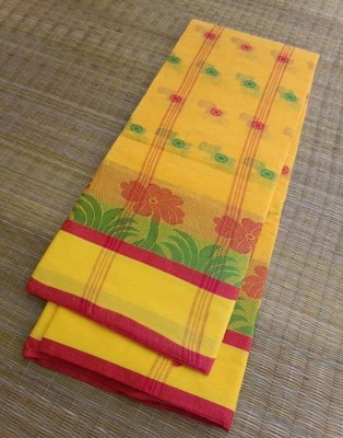 Exclusive Fashion Mart Woven Tant Pure Cotton Saree(Yellow)