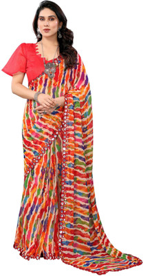 Panchvati NX Printed Bollywood Georgette Saree(Red)