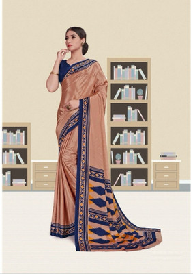 Panchvati NX Printed Bollywood Crepe Saree(Brown)